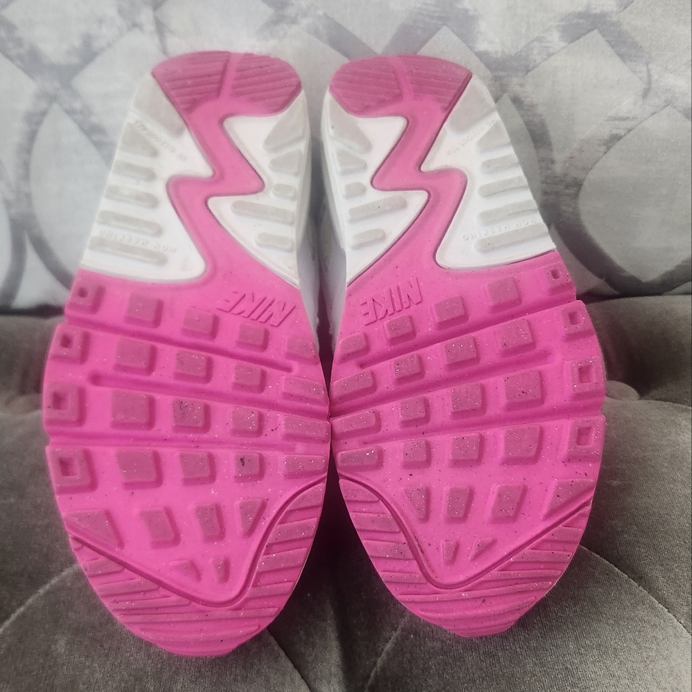 Nike Women's White and Pink Air Max Sneakers - Picture 5 of 5